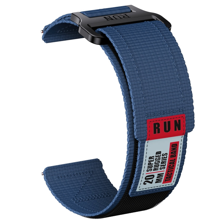 20mm Two Color Nylon Canvas Hook And Loop Fastener Watch Band(Blue+Red) - 20mm Bands by PMC TechLife | Online Shopping South Africa | PMC TechLife