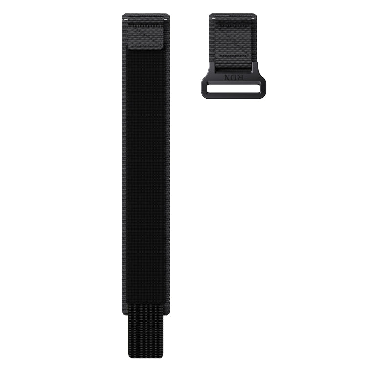 22mm Two Color Nylon Canvas Hook And Loop Fastener Watch Band(Black+Red) - 22mm Bands by PMC TechLife | Online Shopping South Africa | PMC TechLife