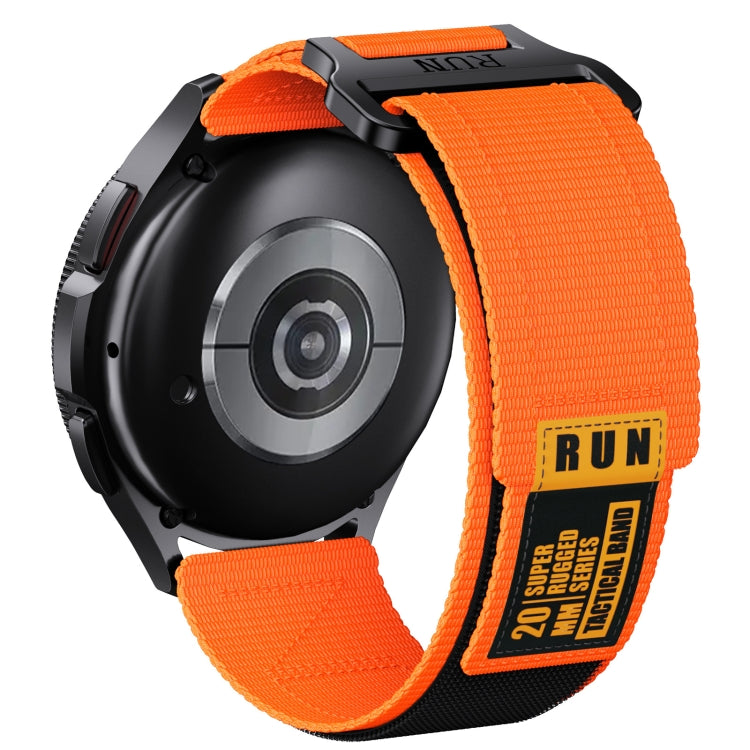 22mm Two Color Nylon Canvas Hook And Loop Fastener Watch Band(Orange+Black) - 22mm Bands by PMC TechLife | Online Shopping South Africa | PMC TechLife