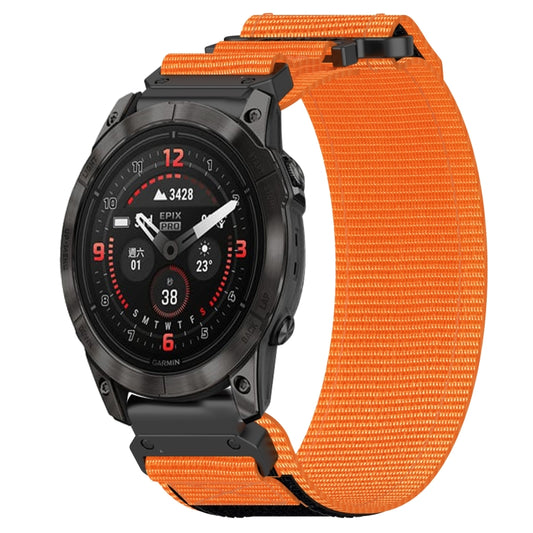 For Garmin Epix Pro 47mm 22mm Nylon Hook And Loop Fastener Watch Band(Orange) - Watch Bands by PMC Jewellery | Online Shopping South Africa | PMC Jewellery
