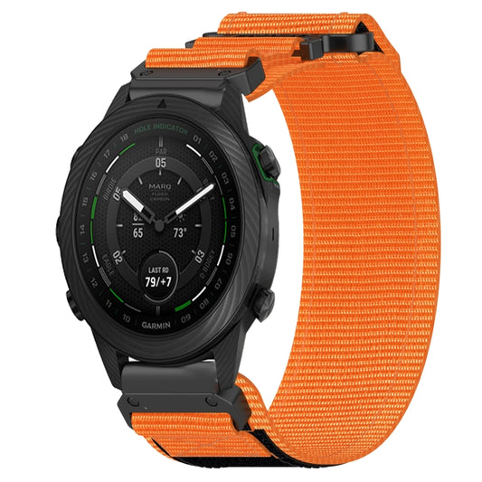 For Garmin MARQ Golfer Gen 2 22mm Nylon Hook And Loop Fastener Watch Band(Orange) - Watch Bands by PMC Jewellery | Online Shopping South Africa | PMC Jewellery