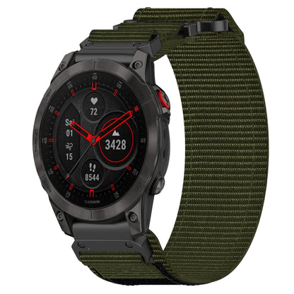 For Garmin EPIX Gen 2 22mm Nylon Hook And Loop Fastener Watch Band(Army Green) - Watch Bands by PMC Jewellery | Online Shopping South Africa | PMC Jewellery