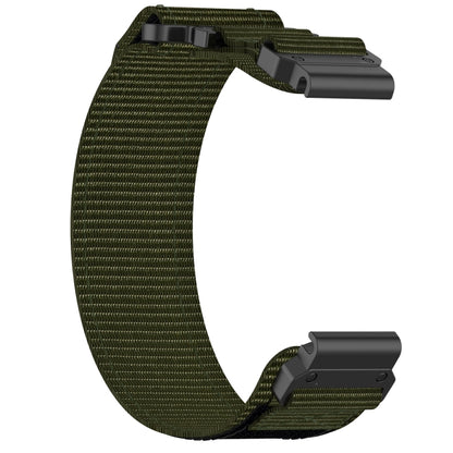 For Garmin Fenix 5 22mm Nylon Hook And Loop Fastener Watch Band(Army Green) - Watch Bands by PMC Jewellery | Online Shopping South Africa | PMC Jewellery