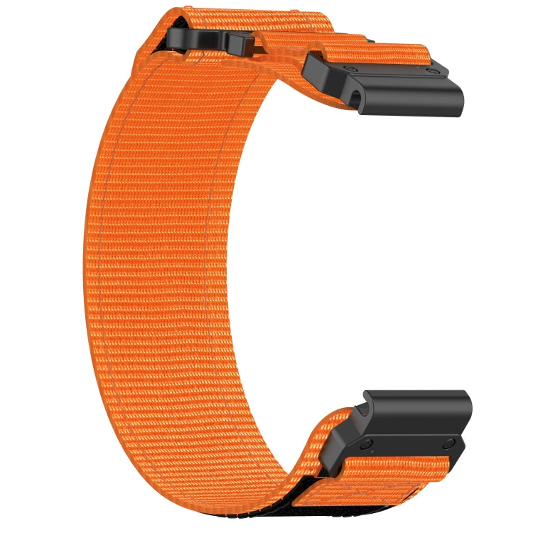 For Garmin Quatix 5 22mm Nylon Hook And Loop Fastener Watch Band(Orange) - Watch Bands by PMC TechLife | Online Shopping South Africa | PMC TechLife