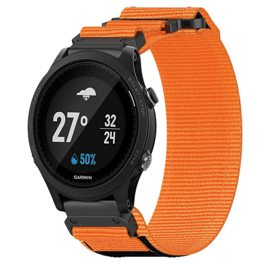 For Garmin Forerunner 935 22mm Nylon Hook And Loop Fastener Watch Band(Orange) - Watch Bands by PMC Jewellery | Online Shopping South Africa | PMC Jewellery