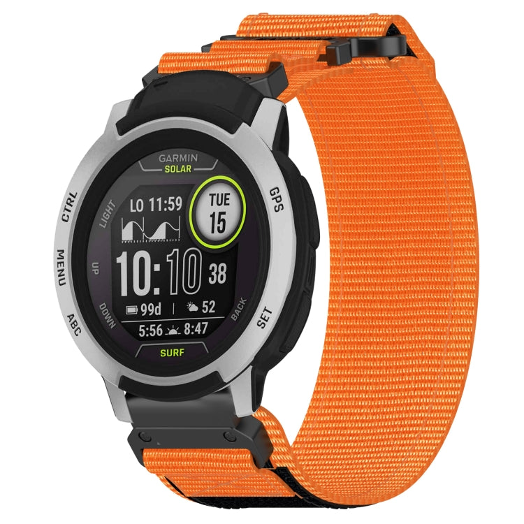 For Garmin Instinct 22mm Nylon Hook And Loop Fastener Watch Band(Orange) - Watch Bands by PMC Jewellery | Online Shopping South Africa | PMC Jewellery