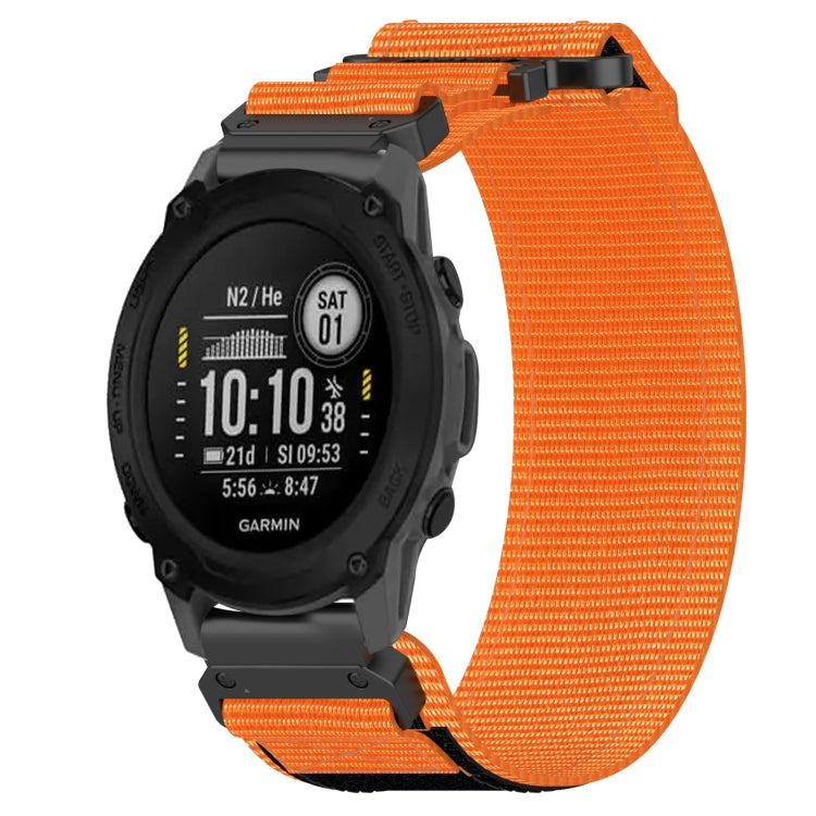 For Garmin Descent G1 22mm Nylon Hook And Loop Fastener Watch Band(Orange) - Watch Bands by PMC Jewellery | Online Shopping South Africa | PMC Jewellery