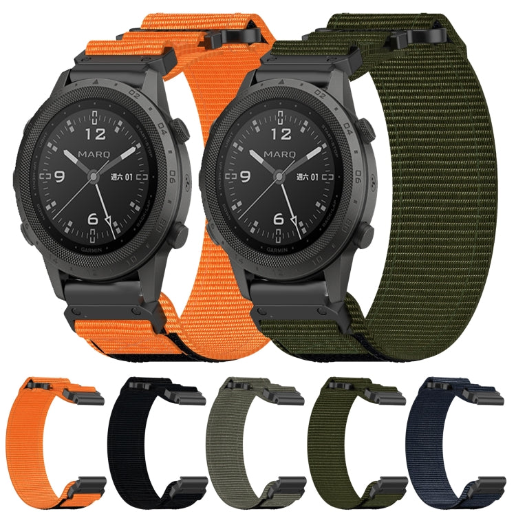 For Garmin MARQ Aviator Gen 2 22mm Nylon Hook And Loop Fastener Watch Band(Army Green) - Watch Bands by PMC Jewellery | Online Shopping South Africa | PMC Jewellery