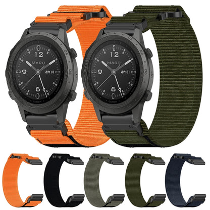 For Garmin Instinct 2 22mm Nylon Hook And Loop Fastener Watch Band(Army Green) - Watch Bands by PMC Jewellery | Online Shopping South Africa | PMC Jewellery