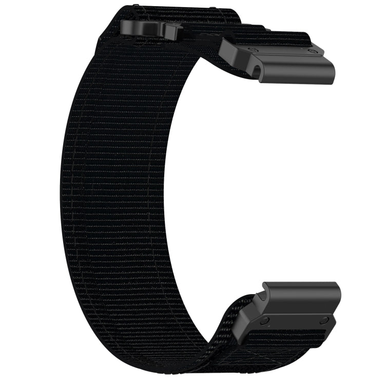 For Garmin Fenix 7X 26mm Nylon Hook And Loop Fastener Watch Band(Black) - Watch Bands by PMC TechLife | Online Shopping South Africa | PMC TechLife