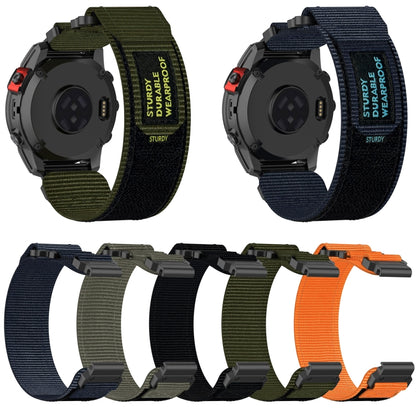 For Garmin Tactix Delta 26mm Nylon Hook And Loop Fastener Watch Band(Blue) - Watch Bands by PMC Jewellery | Online Shopping South Africa | PMC Jewellery