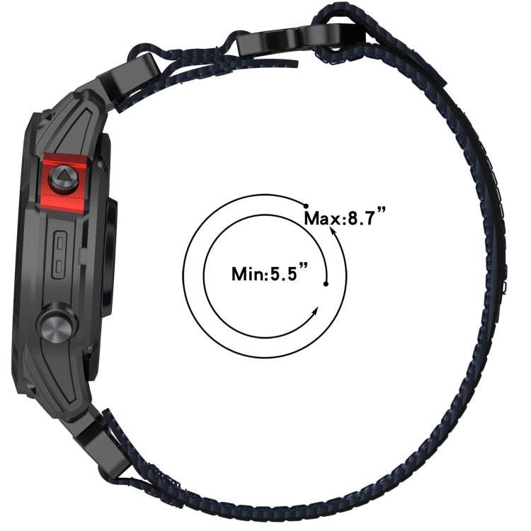 For Garmin Descent MK 2i 26mm Nylon Hook And Loop Fastener Watch Band(Black) - Watch Bands by PMC TechLife | Online Shopping South Africa | PMC TechLife
