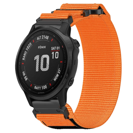 For Garmin Fenix 6S 20mm Nylon Hook And Loop Fastener Watch Band(Orange) - Watch Bands by PMC Jewellery | Online Shopping South Africa | PMC Jewellery