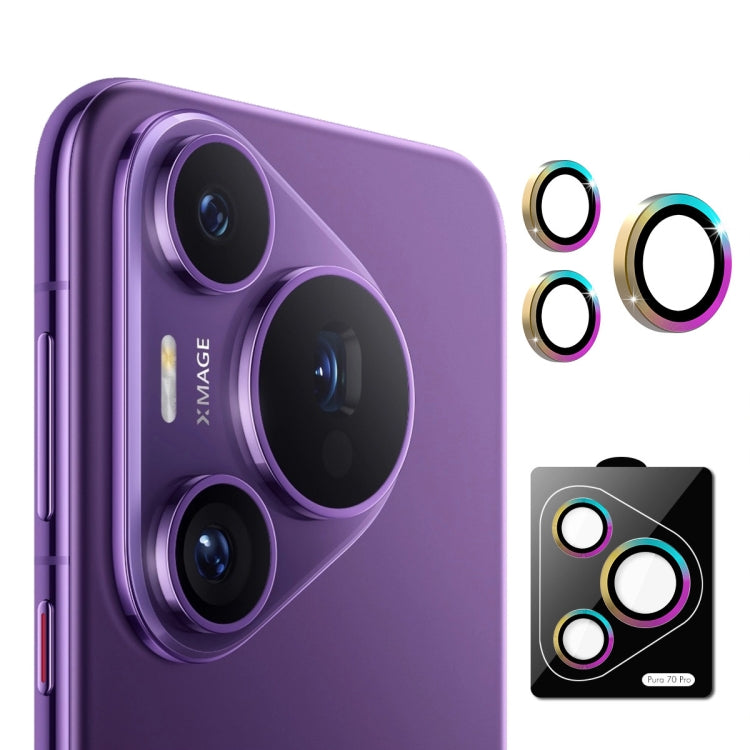 For Huawei Pura 70 Pro / 70 Pro+ ENKAY Hat-Prince 9H Rear Camera Lens Aluminium Alloy Tempered Glass Film(Colorful) - Huawei Tempered Glass by ENKAY | Online Shopping South Africa | PMC Jewellery | Buy Now Pay Later Mobicred