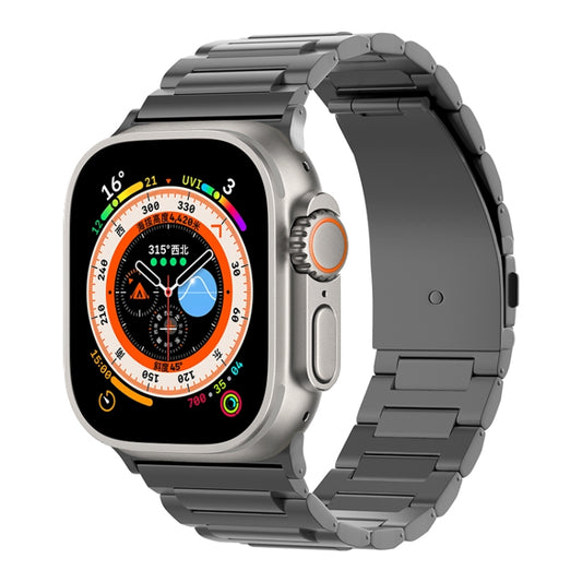 For Apple Watch SE 2022 44mm I-Shaped Titanium Watch Band(Black) - Watch Bands by PMC Jewellery | Online Shopping South Africa | PMC Jewellery