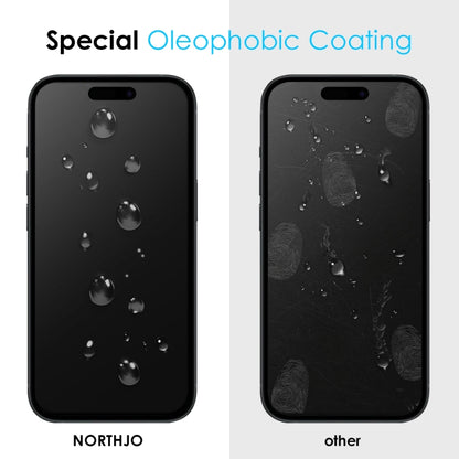 For iPhone 15 NORTHJO A++ 28 Degree Privacy Full Glue Silk Printing Tempered Glass Film - iPhone 15 Tempered Glass by NORTHJO | Online Shopping South Africa | PMC Jewellery | Buy Now Pay Later Mobicred