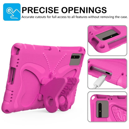 For Samsung Galaxy Tab S9 FE X510 Butterfly Bracket EVA Shockproof Tablet Case(Rose Red) - Galaxy Tab S9 FE by PMC Jewellery | Online Shopping South Africa | PMC Jewellery | Buy Now Pay Later Mobicred