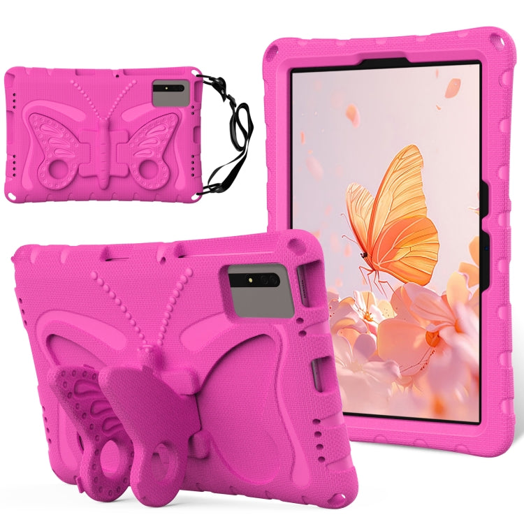 For Samsung Galaxy Tab S9 11 X710 Butterfly Bracket EVA Shockproof Tablet Case(Rose Red) - Other Galaxy Tab PC by PMC Jewellery | Online Shopping South Africa | PMC Jewellery | Buy Now Pay Later Mobicred