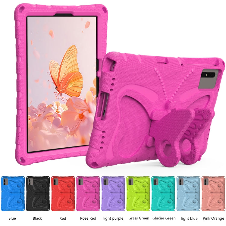 For Samsung Galaxy Tab S9 11 X710 Butterfly Bracket EVA Shockproof Tablet Case(Rose Red) - Other Galaxy Tab PC by PMC Jewellery | Online Shopping South Africa | PMC Jewellery | Buy Now Pay Later Mobicred