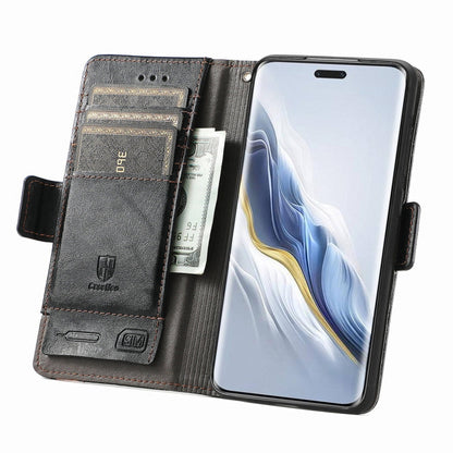 For Honor Magic6 Pro CaseNeo Splicing Dual Magnetic Buckle Leather Phone Case(Black) - Honor Cases by PMC Jewellery | Online Shopping South Africa | PMC Jewellery | Buy Now Pay Later Mobicred