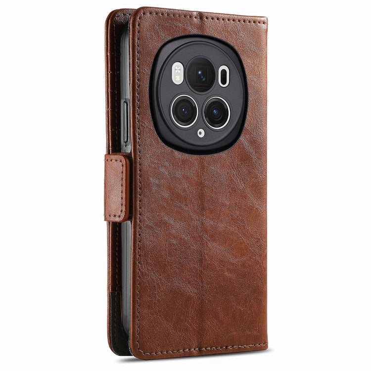 For Honor Magic6 Pro CaseNeo Splicing Dual Magnetic Buckle Leather Phone Case(Brown) - Honor Cases by PMC Jewellery | Online Shopping South Africa | PMC Jewellery | Buy Now Pay Later Mobicred