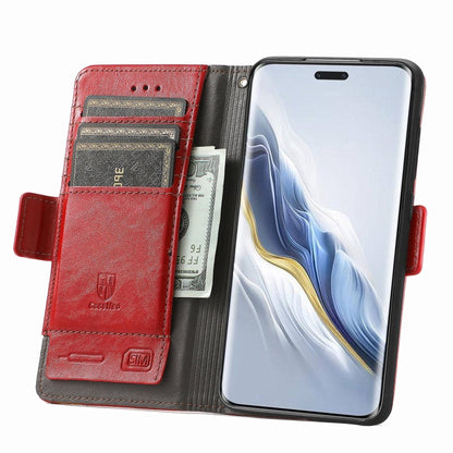 For Honor Magic6 Pro CaseNeo Splicing Dual Magnetic Buckle Leather Phone Case(Red) - Honor Cases by PMC Jewellery | Online Shopping South Africa | PMC Jewellery | Buy Now Pay Later Mobicred