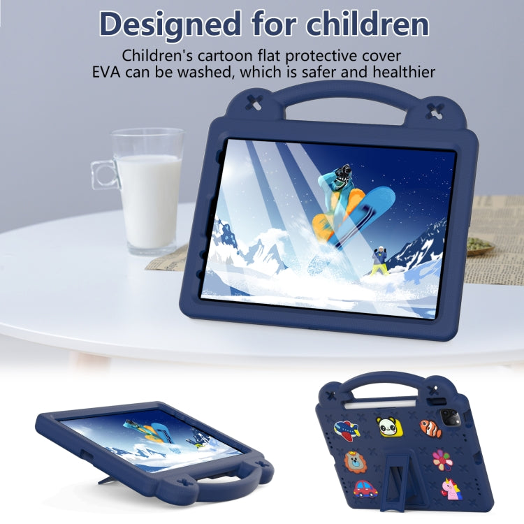 For iPad Air 11 2024 Handle Kickstand Children EVA Shockproof Tablet Case(Navy Blue) - iPad Air 11 2024 Cases by PMC Jewellery | Online Shopping South Africa | PMC Jewellery | Buy Now Pay Later Mobicred