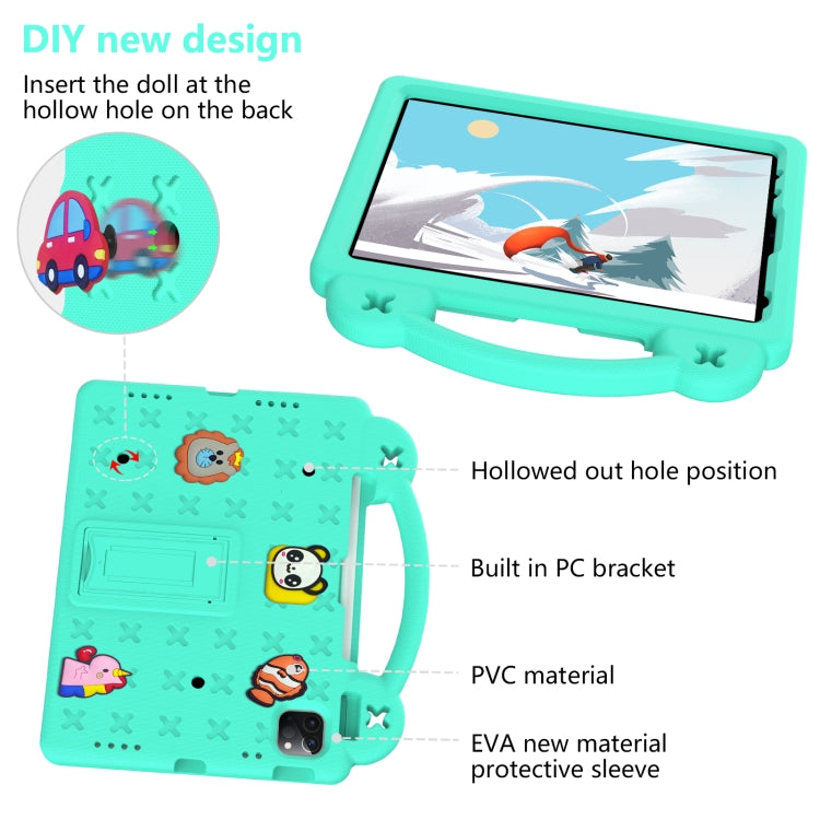 For  iPad Pro 11 2024 Handle Kickstand Children EVA Shockproof Tablet Case(Mint Green) - iPad Pro 11 2024 Cases by PMC Jewellery | Online Shopping South Africa | PMC Jewellery | Buy Now Pay Later Mobicred