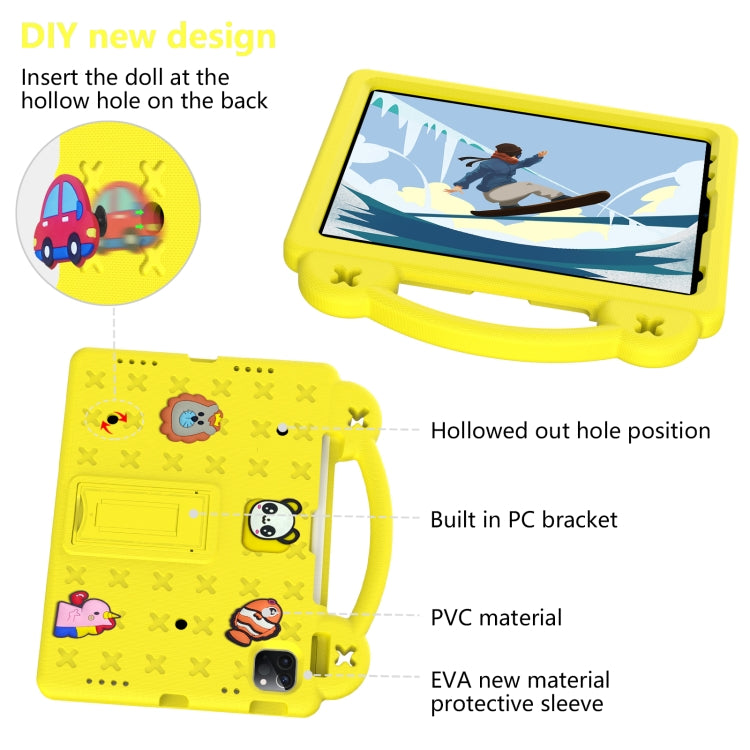 For  iPad Pro 11 2024 Handle Kickstand Children EVA Shockproof Tablet Case(Yellow) - iPad Pro 11 2024 Cases by PMC TechLife | Online Shopping South Africa | PMC TechLife | Buy Now Pay Later Mobicred