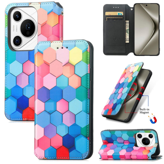 For Huawei Pura 70 Pro+ CaseNeo Colorful Magnetic Leather Phone Case(Colorful Cube) - Huawei Cases by PMC Jewellery | Online Shopping South Africa | PMC Jewellery | Buy Now Pay Later Mobicred