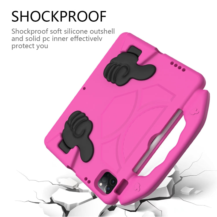 For iPad Pro 13 2024 Children EVA Shockproof Tablet Case with Thumb Bracket(RoseRed) - iPad Pro 13 2024 Cases by PMC Jewellery | Online Shopping South Africa | PMC Jewellery | Buy Now Pay Later Mobicred