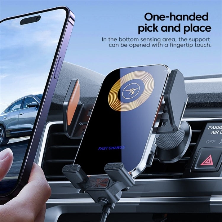 X15 Wireless Charger Mobile Phone Bracket Car Air Vent Cell Phone Mount Holder(Silver) - Car Charger by PMC Jewellery | Online Shopping South Africa | PMC Jewellery | Buy Now Pay Later Mobicred