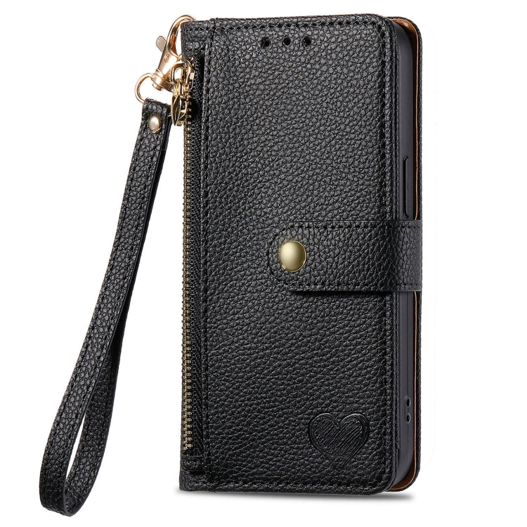 For Samsung Galaxy S25 Ultra 5G Love Zipper Lanyard Leather Phone Case(Black) - Galaxy S25 Ultra 5G Cases by PMC Jewellery | Online Shopping South Africa | PMC Jewellery | Buy Now Pay Later Mobicred