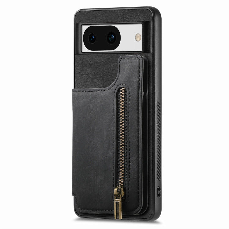 For Google Pixel 9 Pro XL Retro Leather Zipper Wallet Back Phone Case(Black) - Google Cases by PMC Jewellery | Online Shopping South Africa | PMC Jewellery | Buy Now Pay Later Mobicred