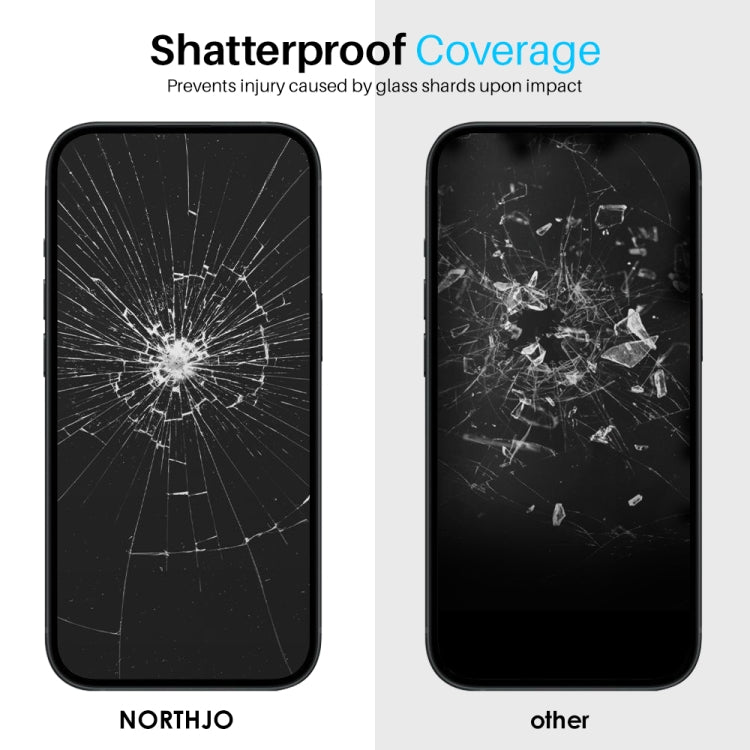 For iPhone 16 Plus NORTHJO 2pcs A++ Tempered Glass Film with Installation Frame - iPhone 16 Plus Tempered Glass by NORTHJO | Online Shopping South Africa | PMC Jewellery | Buy Now Pay Later Mobicred