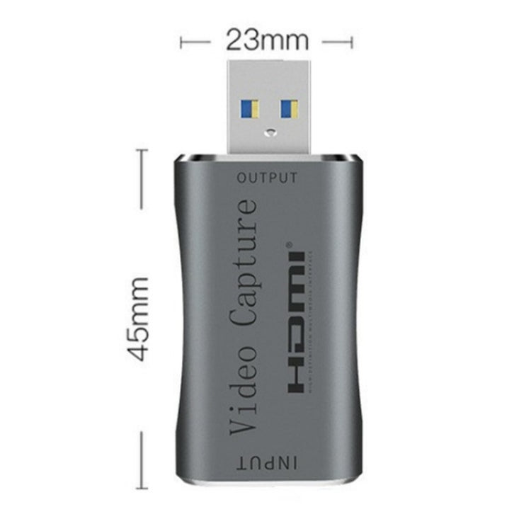 C30 For Game Live Streaming Aluminum Alloy USB Male to HDMI Female HD Video Capture Card - Video Capture Solutions by PMC Jewellery | Online Shopping South Africa | PMC Jewellery | Buy Now Pay Later Mobicred