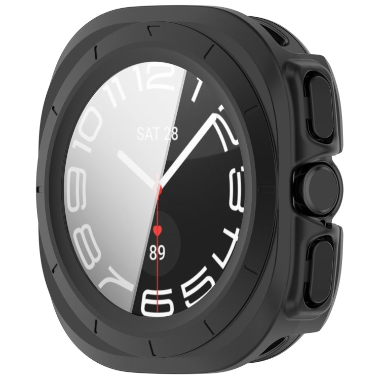 For Samsung Galaxy Watch Ultra 47mm PC+Tempered Film Integrated Waterproof Watch Protective Case(Matte Black) - Watch Cases by PMC Jewellery | Online Shopping South Africa | PMC Jewellery | Buy Now Pay Later Mobicred