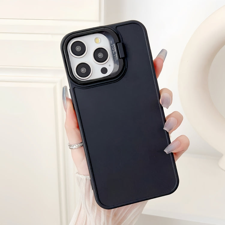 For iPhone 16 Pro Max Lens Frame Holder Shockproof Phone Case(Black) - iPhone 16 Pro Max Cases by PMC Jewellery | Online Shopping South Africa | PMC Jewellery | Buy Now Pay Later Mobicred