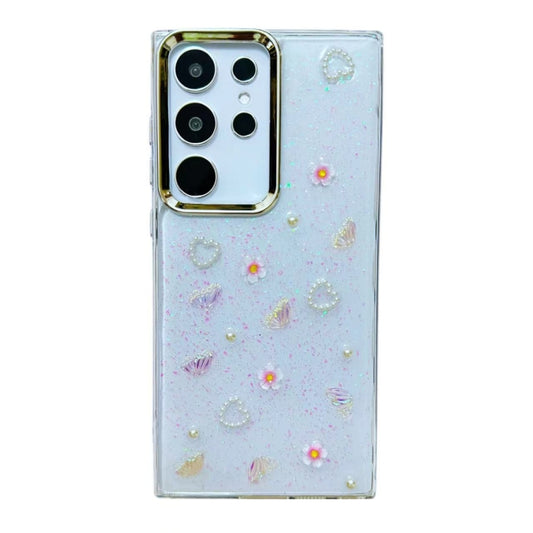 For Samsung Galaxy S25 Ultra 5G Three-dimensional Bow Pearl Love Flower TPU  Phone Case(Butterfly Love Flowers) - Galaxy S25 Ultra 5G Cases by PMC Jewellery | Online Shopping South Africa | PMC Jewellery | Buy Now Pay Later Mobicred