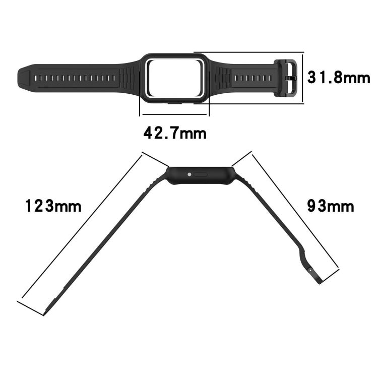 For  Huawei Band 9 Two Color Frame Integrated Silicone Watch Band(Fluorescent Green) - free shipping - PMc TechLife - Order now!