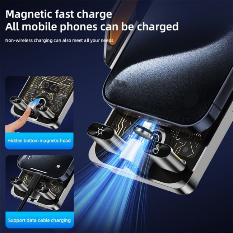 C1 Car Wireless 66W Fast Charger Phone Holder Infrared Sensor Punk Style(Silver) - Car Charger by PMC TechLife | Online Shopping South Africa | PMC TechLife | Buy Now Pay Later Mobicred