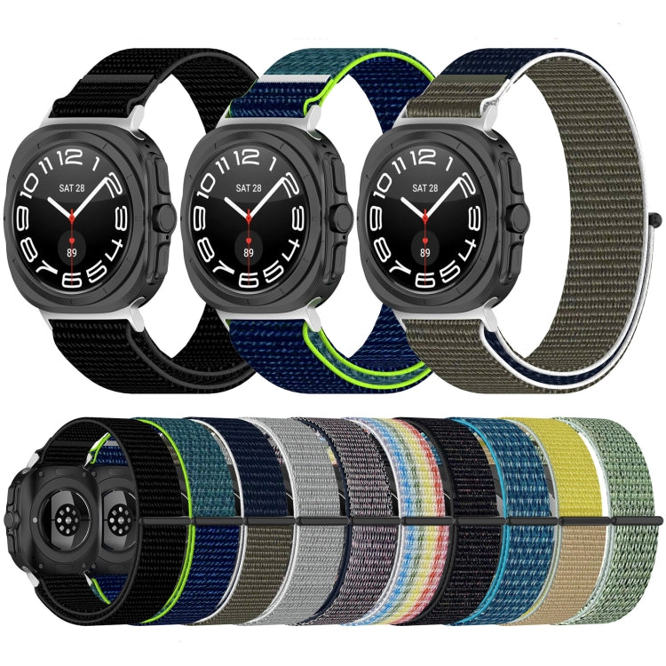 For Samsung Galaxy Watch Ultra 47mm Loop Nylon Hook and Loop Fastener Watch Band(Blue Ocean) - Watch Bands by PMC Jewellery | Online Shopping South Africa | PMC Jewellery | Buy Now Pay Later Mobicred