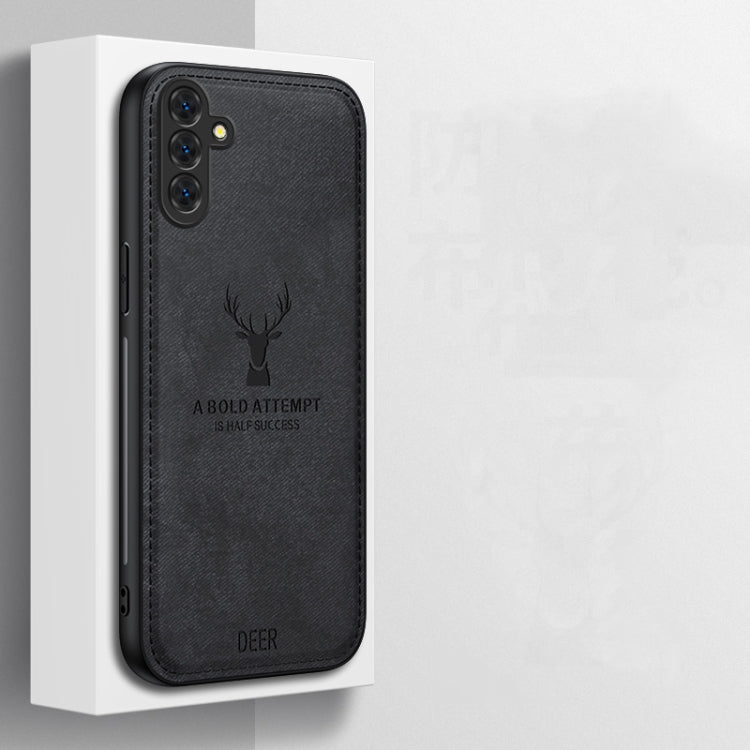 For Samsung Galaxy S25+ 5G Deer Head Cloth Skin All-inclusive Phone Case(White) - Galaxy S25+ 5G Cases by PMC Jewellery | Online Shopping South Africa | PMC Jewellery | Buy Now Pay Later Mobicred