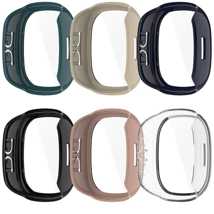 For Fitbit Ace LTE  PC + Tempered Glass Film Integrated Watch Protective Case(Ivory White) - Watch Cases by PMC TechLife | Online Shopping South Africa | PMC TechLife | Buy Now Pay Later Mobicred