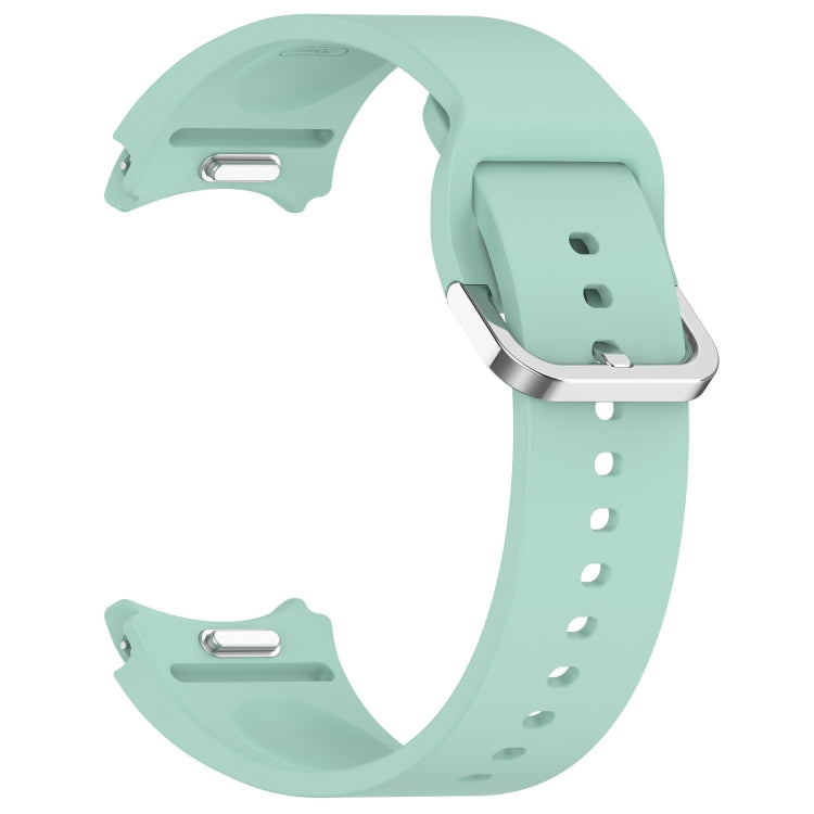 For Samsung Galaxy Watch7 40 / 44mm Solid Color Silver Buckle Quick Release Silicone Watch Band(Light Green) - free shipping - PMC TechLife - Order now!