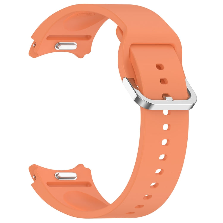 For Samsung Galaxy Watch FE 40mm Solid Color Silver Buckle Quick Release Silicone Watch Band(Orange) - free shipping - PMC TechLife - Order now!
