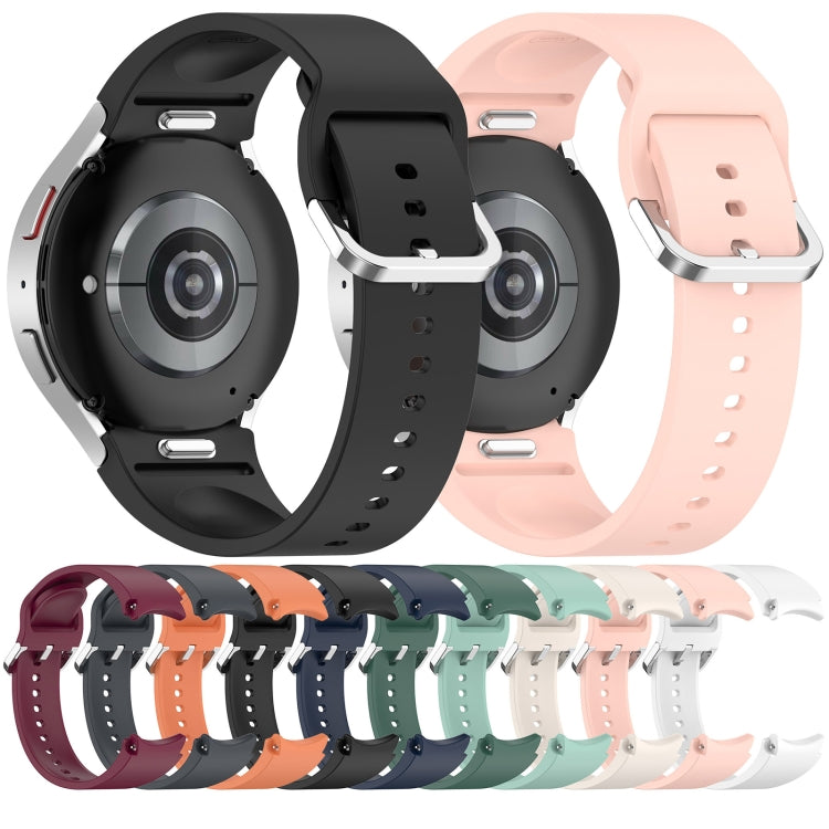For Samsung Galaxy Watch FE 40mm Solid Color Silver Buckle Quick Release Silicone Watch Band(Midnight Blue) - free shipping - PMC TechLife - Order now!