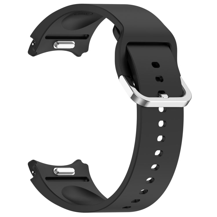 For Samsung Galaxy Watch 6 40mm Solid Color Silver Buckle Quick Release Silicone Watch Band(Black) - free shipping - PMC TechLife - Order now!