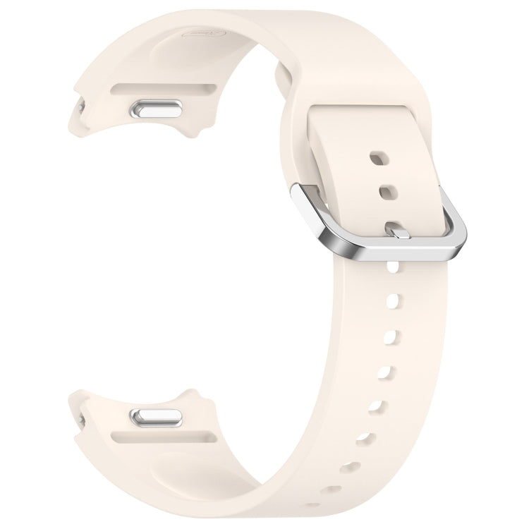 For Samsung Galaxy Watch 6 40mm Solid Color Silver Buckle Quick Release Silicone Watch Band(Starlight) - free shipping - PMC TechLife - Order now!