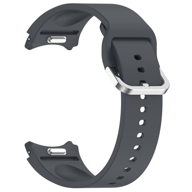 For Samsung Galaxy Watch 4 44mm Solid Color Silver Buckle Quick Release Silicone Watch Band(Grey) - free shipping - PMC TechLife - Order now!
